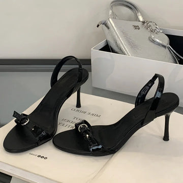 Xajzpa Summer Fashion Narrow Band Open Toe Sandals Thin Low Heel Gladiator Women Party Shoes Zapatos De Mujer